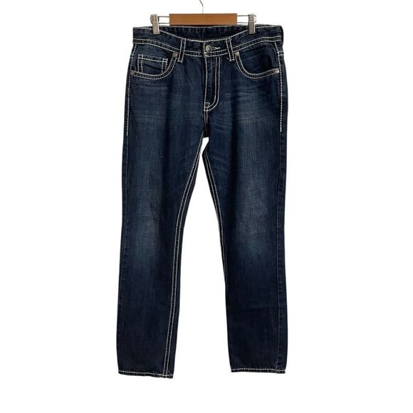 True Religion Joey Low Rise Straight Leg Dark Wash Jeans Size 32 - Picture 2 of 7